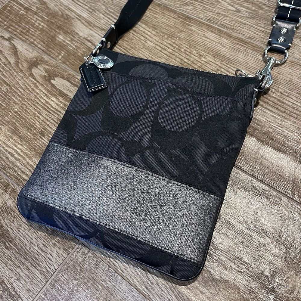 Y2K Coach Signature Small Crossbody Black Bag Shoulder Purse